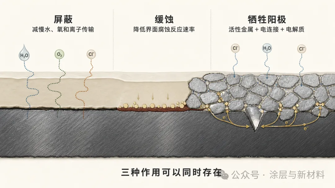 防锈、缓蚀、屏蔽、牺牲阳极，四种防腐机制怎么分？
